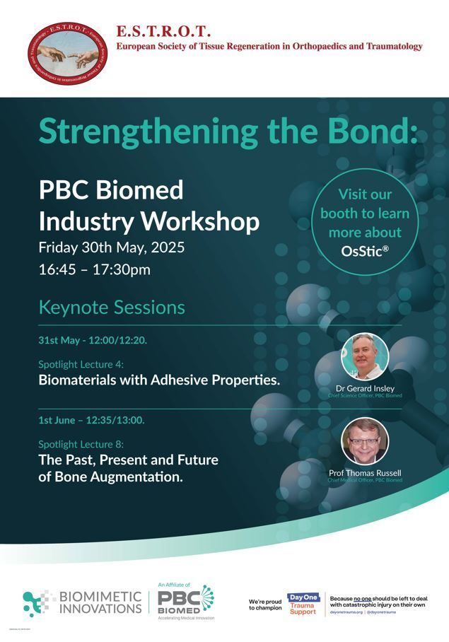 The PBC Biomed team will be attending the 9th ESTROT Congress this year, taking place in the University of Leeds from 30th May – 1st June.